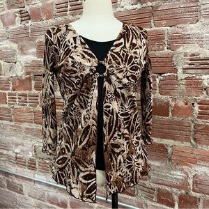 Brittany Black Brown and Black Textured Top